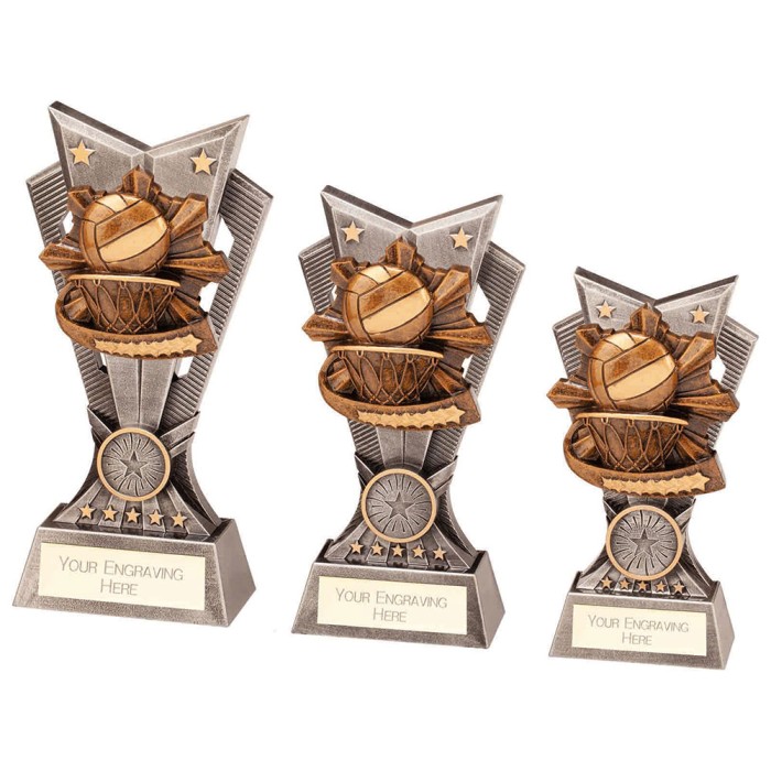 SPECTRE NETBALL RESIN TROPHY - 2 SIZES - 150MM & 200MM